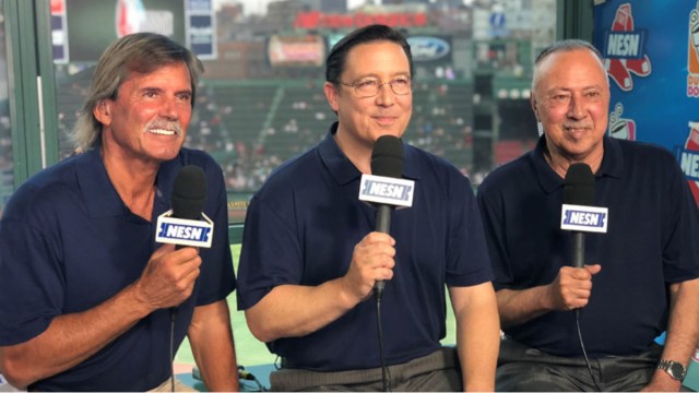 NESN broadcasters Jerry Remy, Dennis Eckersley and Dave O'Brien