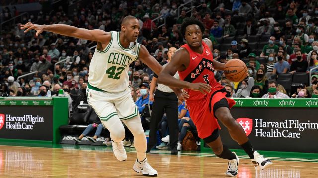 Boston Celtics center Al Horford and Toronto Raptors forward OG Anunoby