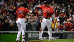 Boston Red Sox outfielder Alex Verdugo and third baseman Rafael Devers
