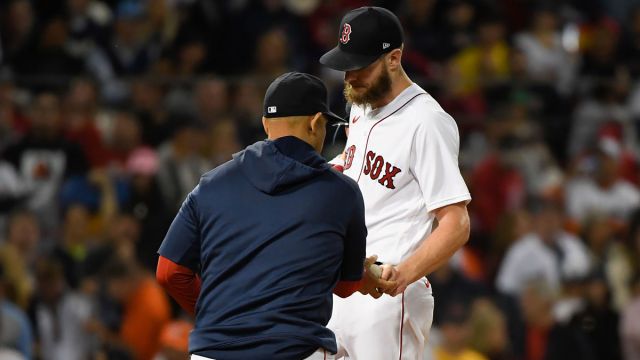 Boston Red Sox manager Alex Cora, starting pitcher Chris Sale