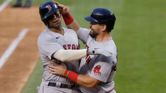 Boston Red Sox third baseman Rafael Devers and outfielder Kyle Schwarber