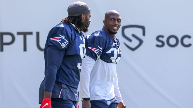 New England Patriots players Devin McCourty and Mattew Judon