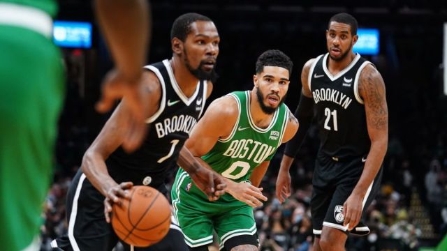 Brooklyn Nets forward Kevin Durant, Boston Celtics wing Jayson Tatum