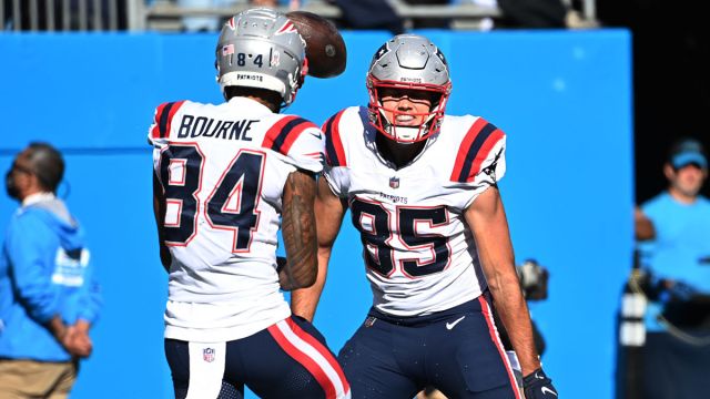 New England Patriots tight end Hunter Henry, receiver Kendrick Bourne