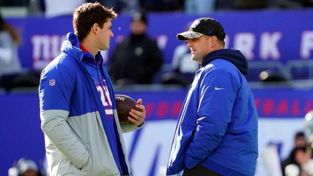 New York Giants quarterback Daniel Jones and head coach Joe Judge