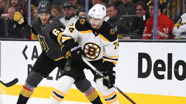 Boston Bruins winger Jake DeBrusk, Vegas golden Knights' Max Pacioretty
