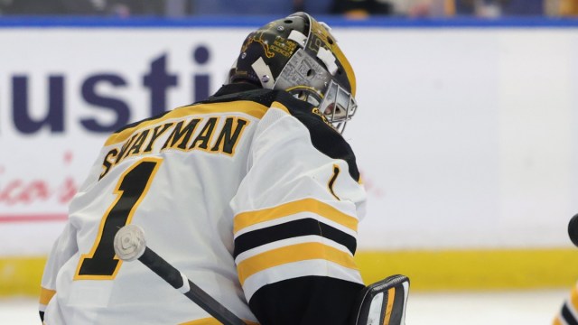 Boston Bruins goalie Jeremy Swayman