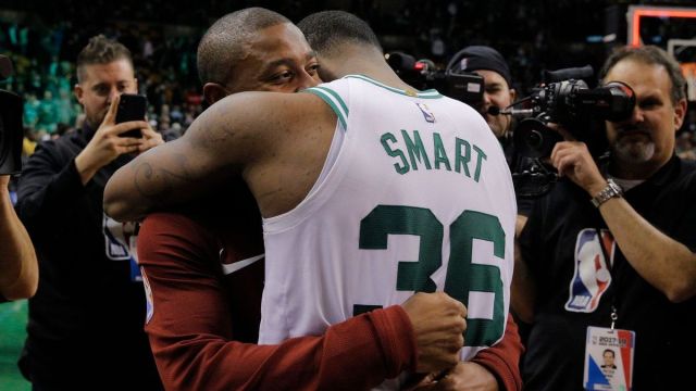 Boston Celtics guard Marcus Smart, LA Lakers guard Isaiah Thomas