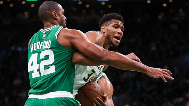 Boston Celtics center Al Horford, Milwaukee Bucks forward Giannis Antetokounmpo