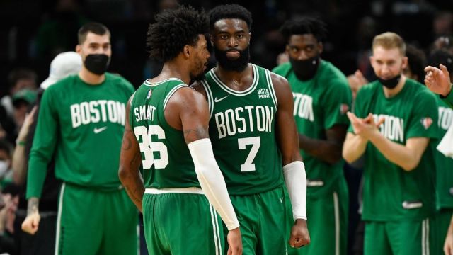 Boston Celtics guard Marcus Smart, wing Jaylen Brown