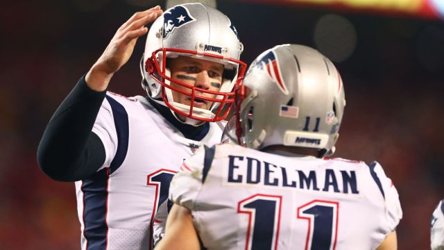Former New England Patriots quarterback Tom Brady and receiver Julian Edelman