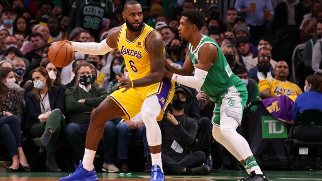 Boston Celtics guard Josh Richardson, Los Angeles Lakers forward LeBron James