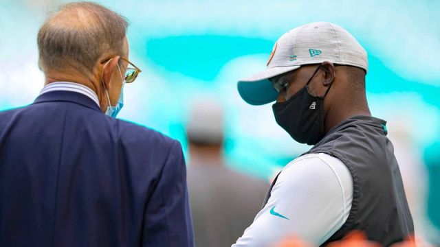 Miami Dolphins owner Stephen Ross and Brian Flores