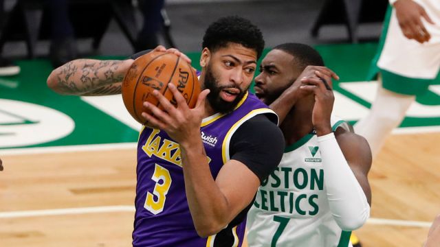 Los Angeles Lakers forward Anthony Davis, Boston Celtics guard Jaylen Brown