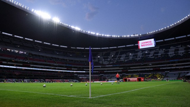 Game balls at Azteca Stadium ahead of a 2022 World Cup qualifier