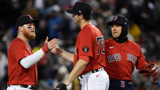 Boston Red Sox outfielder Alex Verdugo and pitcher Garrett Whitlock