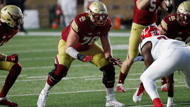 Boston College Eagle offensive tackle Tyler Vrabel