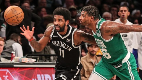 Boston Celtics guard Marcus Smart, Brooklyn Nets guard Kyrie Irving