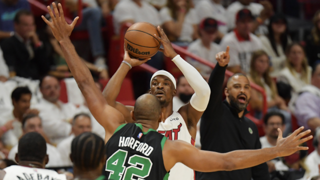 Boston Celtics forward Al Horford and Miami Heat guard Jimmy Butler