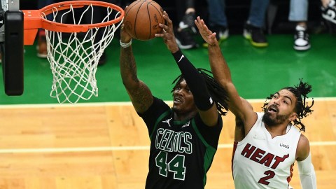 Boston Celtics center Robert Williams III, Miami Heat guard Gabe Vincent