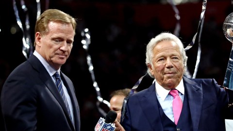 NFL commissioner Roger Goodell and New England Patriots owner Robert Kraft