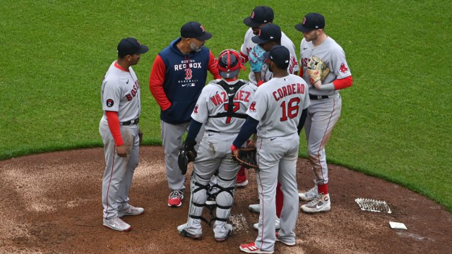 Boston Red Sox mound meeting