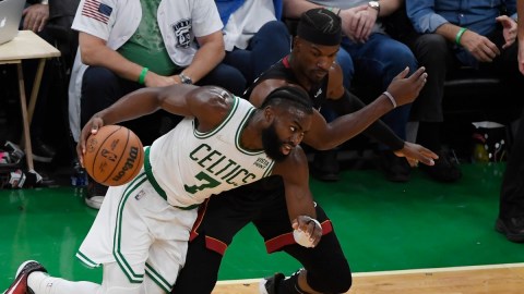 Boston Celtics guard Jaylen Brown, Miami Heat forward Jimmy Butler