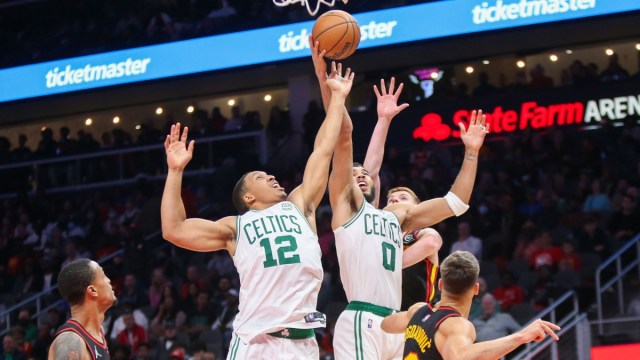 Boston Celtics forwards Jayson Tatum, Grant Williams