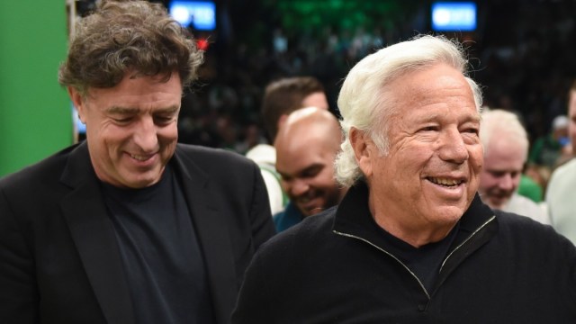 New England Patriots owner Robert Kraft, Boston Celtics co-owner Wyc Grousbeck