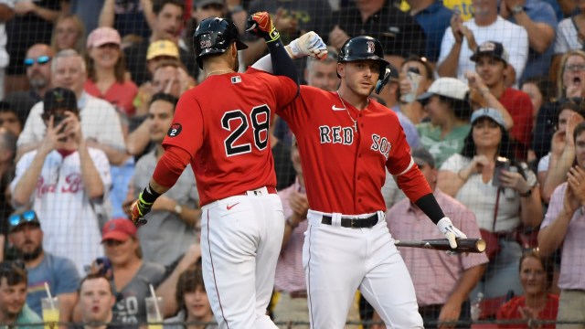 Boston Red Sox sluggers J.D. Martinez and Trevor Story