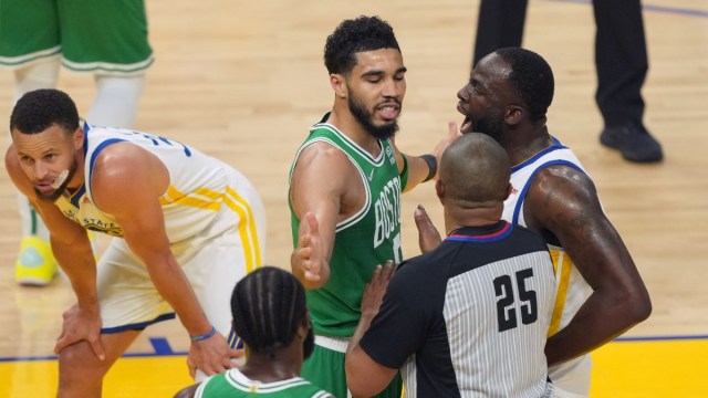 Boston Celtics forward Jayson Tatum, Golden State Warriors forward Draymond Green