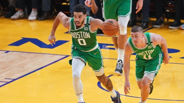 Boston Celtics forward Jayson Tatum, guard Payton Pritchard