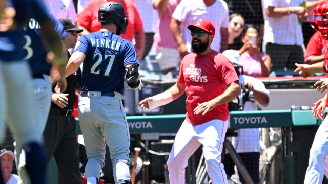 Seattle Mariners outfielder Jesse Winker and Los Angeles Angels third baseman Anthony Rendon