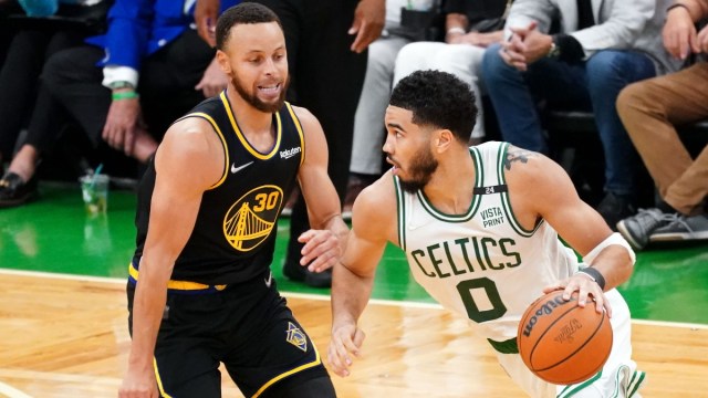 Boston Celtics forward Jayson Tatum, Golden State Warriors guard Steph Curry