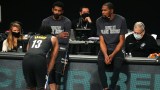 Brooklyn Nets point guard Kyrie Irving, Kevin Durant