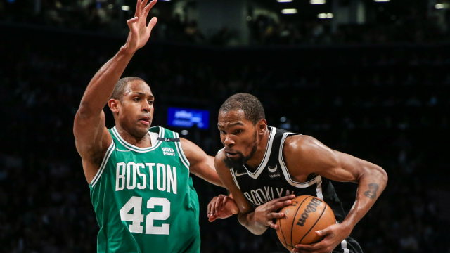 Boston Celtics forward Al Horford and Brooklyn Nets forward Kevin Durant