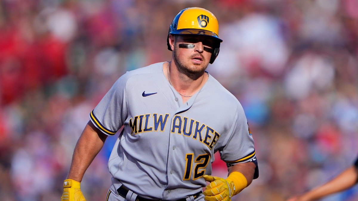 Brewers' Hunter Renfroe on learning new position, first base debut 