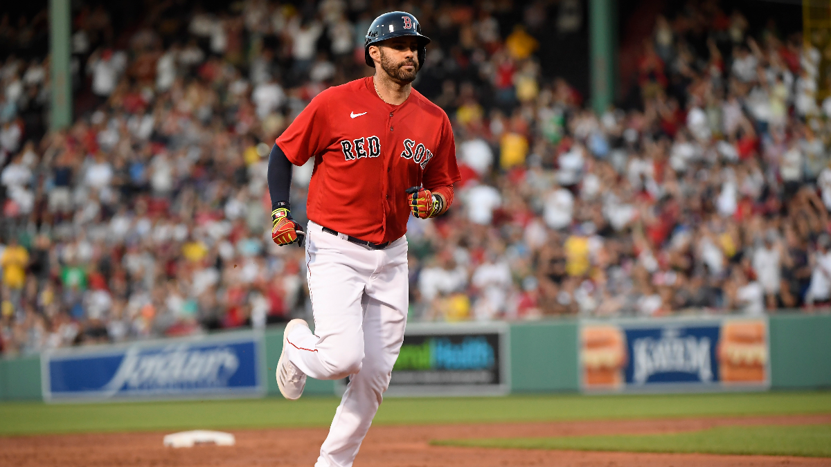 J.D. Martinez and family arrive at The 2022 MLB All-Star Game Red