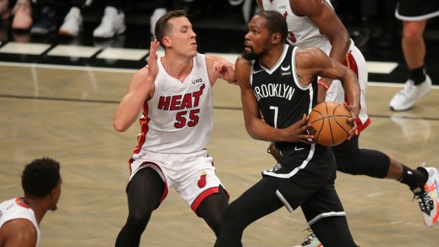 Brooklyn Nets forward Kevin Durant, Miami Heat guard Duncan Robinson