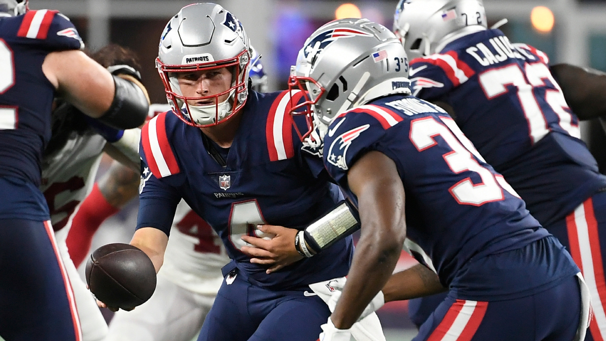 FOXBOROUGH, MA - AUGUST 11: New England Patriots inside running back Kevin  Harris (36) uring an NFL preseason game between the New England Patriots  and the New York Giants on August 11