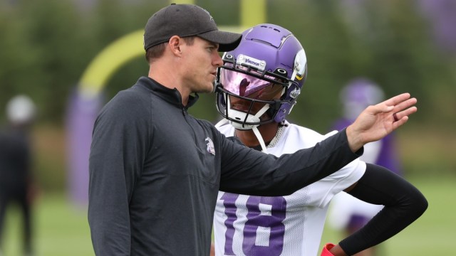 Vikings head coach Kevin O'Connell, wide receiver Justin Jefferson