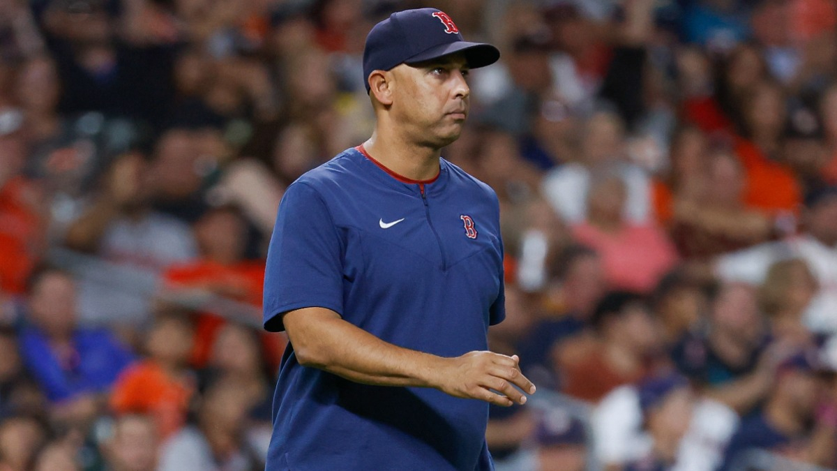 This is a 2023 photo of manager Alex Cora of the Red Sox baseball team.  This image reflects the Red Sox active roster as of Tuesday, Feb. 21, 2023,  in Fort Myers