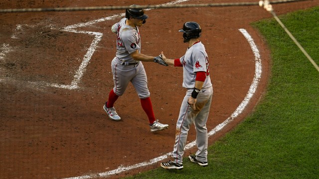 Boston Red Sox center fielder Kiké Hernandez and designated hitter J.D. Martinez