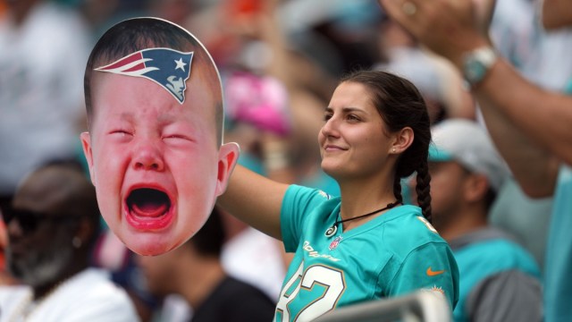 Miami Dolphins fan mocks New England Patriots