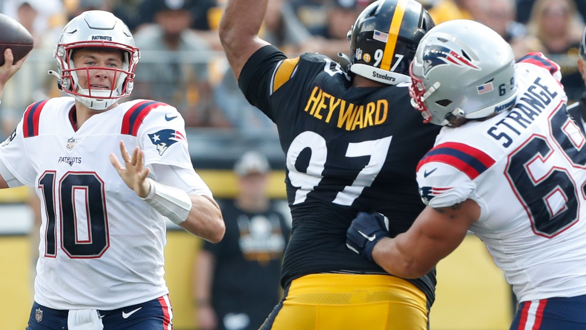 Two games in, the arrow points up for Patriots rookie guard Cole Strange