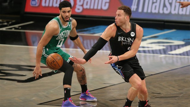 Boston Celtics forwards Jayson Tatum and Blake Griffin
