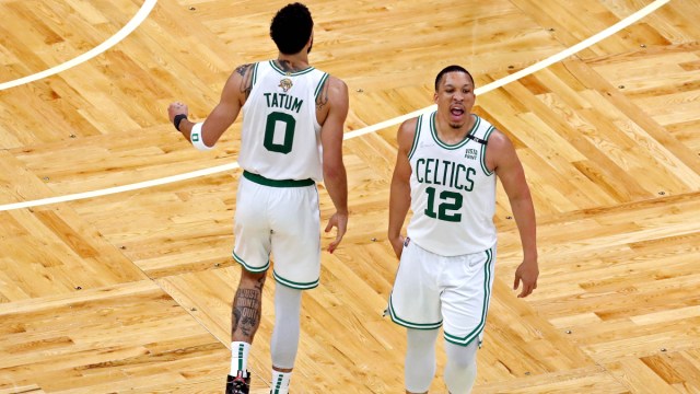Boston Celtics forwards Jayson Tatum and Grant Williams