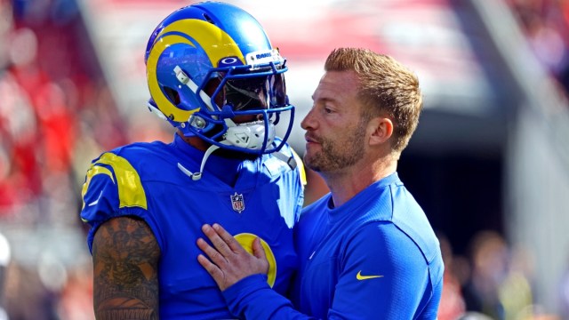 NFL wide receiver Odell Beckham Jr. and Los Angeles Rams head coach Sean McVay
