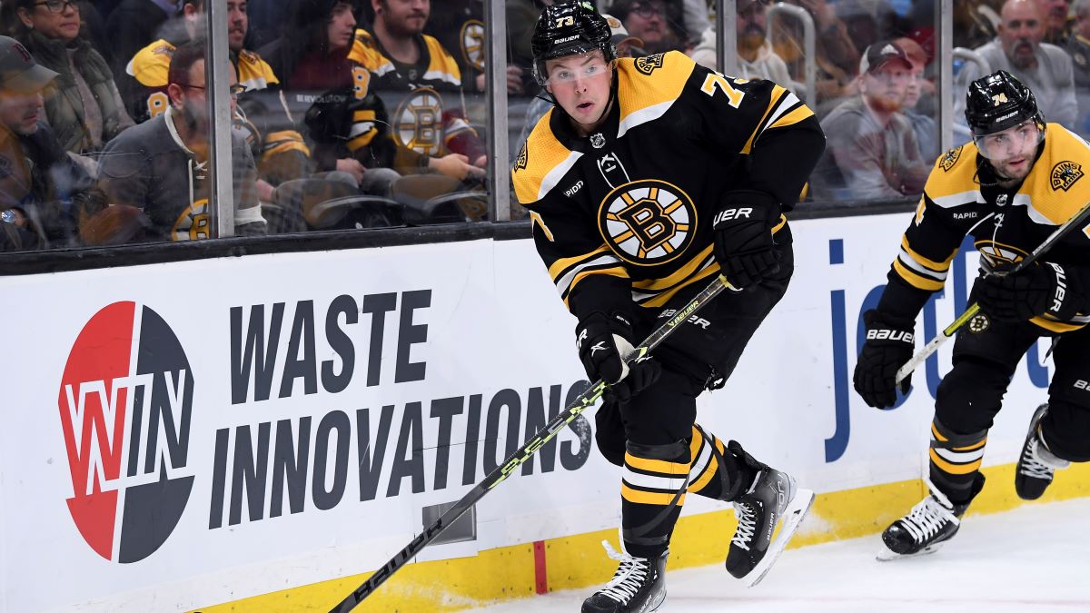 Charlie McAvoy's crunching check helped the Bruins hit their