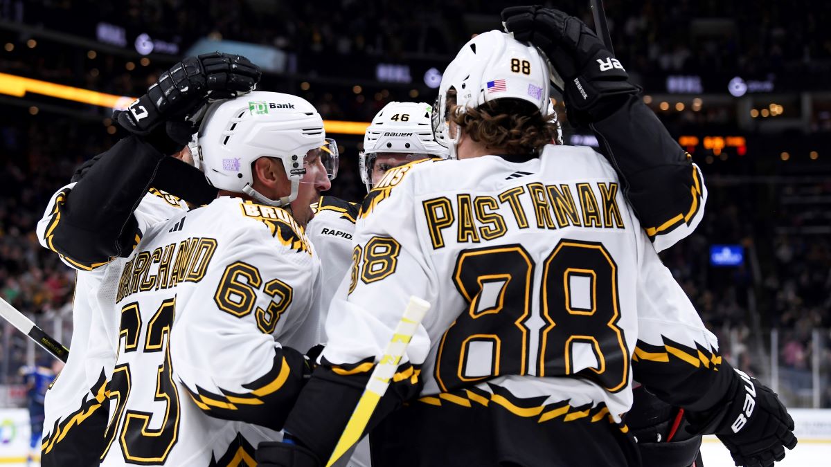 Brad Marchand gives hilarious review of new Bruins 'Pooh Bear' jerseys –  NBC Sports Boston